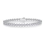 S925 Silver 13.2g Moissanite Tennis Bracelet, 40pcs D VVS1 Bezel Set, GRA Certified 16.5cm