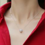 S925 Silver 2.9g Moissanite Barrel Necklace, 69pcs 1.3mm D VVS1, 40&5cm, GRA Certified