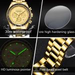 Mens Multifunctional Waterproof Calendar Luminous Quartz Watch