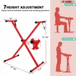 5 Core Keyboard Stand X Shape Adjustable Foldable Portable Key Board Stands W Locking Strap