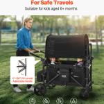 Wagon Stroller For 4 Kids Push Pull Quad Collapsible Stroller 330LBS Loading