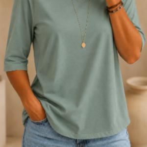 Women's Casual Round Neck Half Sleeve T-shirt