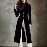 Retro Pleuche Coat Women's Waist-tight Western Style Coat Coat For Women
