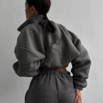 Autumn And Winter New Sports Casual Polar Fleece Cardigan Sweater Suit