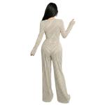 Women's Fashionable Striped Printed Drawstring Set