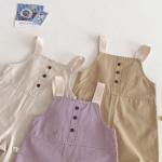 New Spring Girls Western Style Overalls Baby Contrast Color Boys Korean Style Pants
