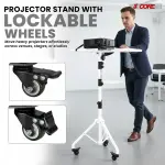 Projector Stand 29.5 To 71 Inch Adjustable Tripod 2 Shelves Portable Laptop Cart W Phone Holder
