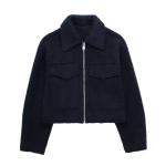 Classic Style Short Textured Coat For Women