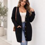 Women's Hemp Pattern Knitted Cardigan Jacket