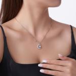 S925 Silver 1ct Moissanite Moon Star Necklace, D VVS1 Celestial Pendant, 40&5cm, GRA