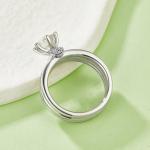 S925 Sterling Silver 1ct D Color VVS1 Moissanite Ring Set 6.5mm Stone Platinum Plated GRA Certified US Size 5-9 Gift Box