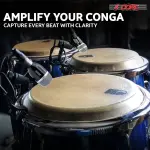 5 Core Conga Mic Snare Tom Set Professional XLR Cardioid Condenser Instrument Microphone Kit