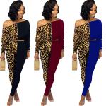 Sexy Leopard Print Off-the-shoulder Suit For Women
