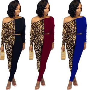 Sexy Leopard Print Off-the-shoulder Suit For Women