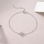S925 Silver 1.6g Cross Moissanite Bracelet, 4x3mm D VVS1, 16&5cm Adjustable, GRA Certified