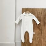 Newborn Clothes Peter Pan Collar Open Chest Jumpsuit