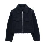 Classic Style Short Textured Coat For Women