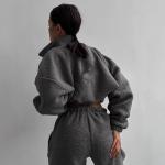 Autumn And Winter New Sports Casual Polar Fleece Cardigan Sweater Suit