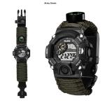 Multifunctional Parachute Cord Waterproof Watch Outdoor Survival Bracelet Sports Strap Firestone Survival Whistle Compass