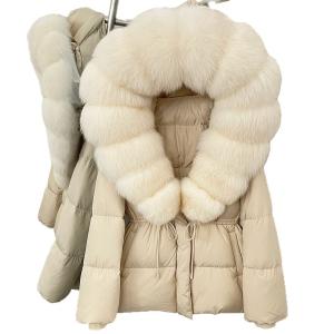 Cross-border Fox-fur Collar Mid-length Down Jacket, New Winter Style, Waist-cinching And Slimming, High-end Korean-style Fur Coat For Women