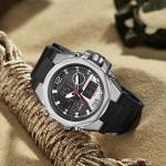 Mens Sports Outdoor Tactical Alloy Dual-Display Watch