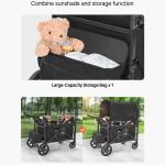 Wagon Stroller For 4 Kids Push Pull Quad Collapsible Stroller 330LBS Loading