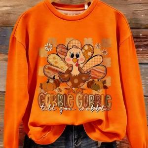 Women's Crew-Neck Sweatshirt With Animal Print
