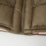 Women's Fashion Color-block Hooded Cotton-padded Coat With Pockets