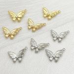 Real Gold Fine-grain Three-dimensional Slanted Butterfly Pendant