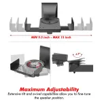 5 CORE Speaker Wall Mount Adjustable Shelf Holder Swivel 180 Degree Bookshelf Brackets - 15 Inch Space For Speakers Pair Holds Upto 55lbs - WST 04-15 Pair