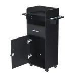 Beauty Salon Trolley Cart, Salon Cabinet With 360' Wheels, 6 Tool Holders, 1 Drawer, Salon Station Rolling Cart