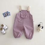 New Spring Girls Western Style Overalls Baby Contrast Color Boys Korean Style Pants