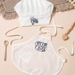 One-month-old Baby Photo Outfit Tall-top Hat Lace-trimmed Embroidery Little Chef Costume