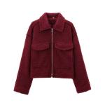 Classic Style Short Textured Coat For Women