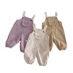 New Spring Girls Western Style Overalls Baby Contrast Color Boys Korean Style Pants