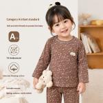 SpringAutumn Boneless Boys And Girls Autumn Top And Pants Set 7A Antibacterial Underwear Set