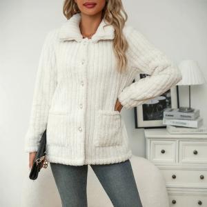Striped Double-sided Plush Casual Fashionable Jacket