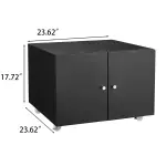 Office Furniture Copier Cabinet BLACK 2 Door Steel Copier Stand Mobile Pedestal File Printer Stand-Does Not Support Self Pick Up