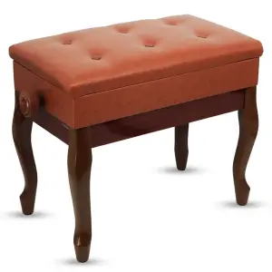 5 Core Piano Bench 3" Padded Cushioned Stool Wooden Heavy Duty Adjustable Musician Chair W Storage - PNB WD HD CML BR