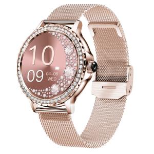 Bluetooth Calling Smart Fitness Bracelet Waterproof Watch With Diamond Accents