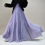 High-grade Nude Pleated Chiffon Big Swing Dress