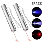3in1 1mw Cat Laser Pointer Pen USB Rechargeable For Cat Toy White Torch & UV Light