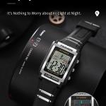 Men's Retro Rectangular Sports Waterproof Luminous Electronic Watch