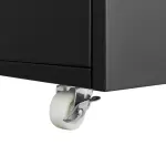 Office Furniture Copier Cabinet BLACK 2 Door Steel Copier Stand Mobile Pedestal File Printer Stand-Does Not Support Self Pick Up