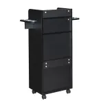 Beauty Salon Trolley Cart, Salon Cabinet With 360' Wheels, 6 Tool Holders, 1 Drawer, Salon Station Rolling Cart