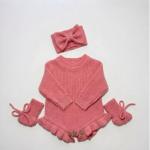 Pure Cotton Embroidery Newborn Long-sleeved Jumpsuit