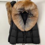 Cross-border Fox-fur Collar Mid-length Down Jacket, New Winter Style, Waist-cinching And Slimming, High-end Korean-style Fur Coat For Women