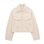 Classic Style Short Textured Coat For Women