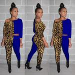 Sexy Leopard Print Off-the-shoulder Suit For Women