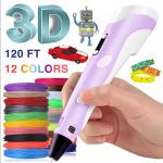 3D Printing Pen Set Doodle PLA Filament Printer Drawing 12 Colours Kids Gift UK